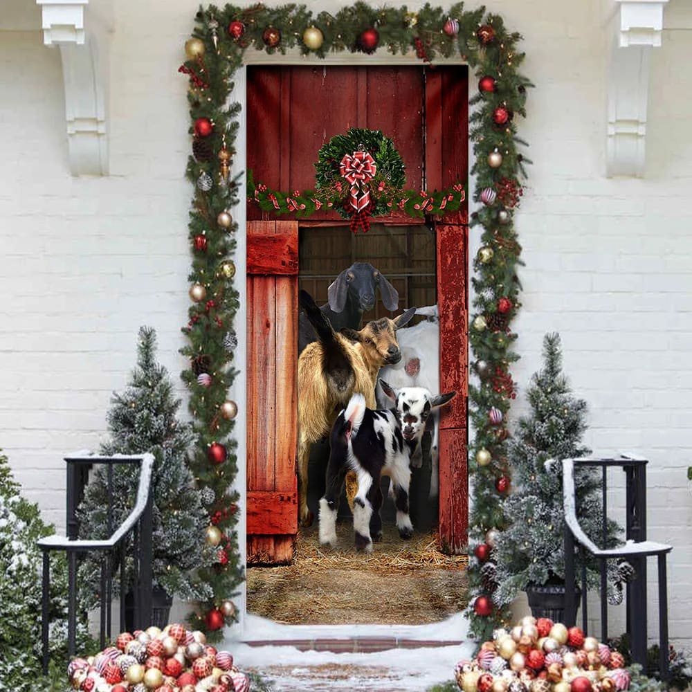 Funny Family Goat Door Cover, Unique Gifts Doorcover, Housewarming Gifts, Christmas Gift Funny Family Goat Door Cover, Unique Gifts Doorcover, Housewarming Gifts, Christmas Gift