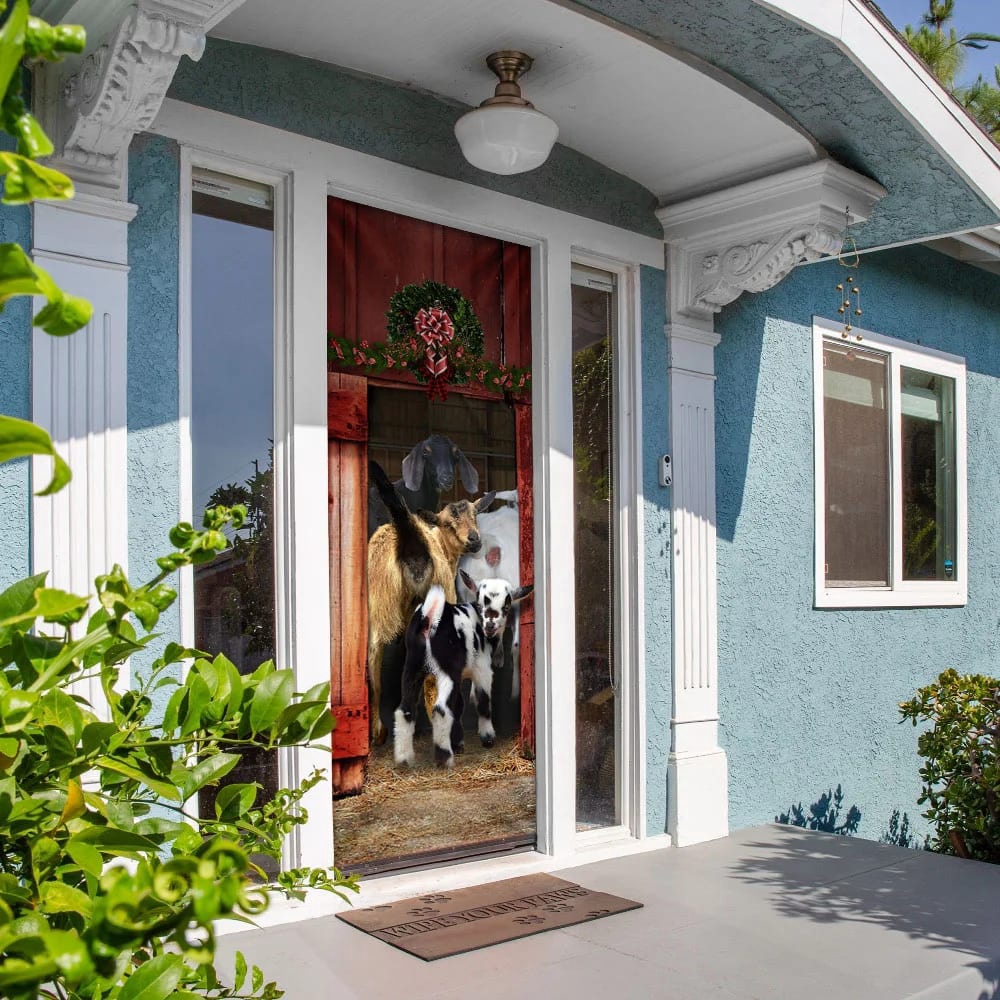 Funny Family Goat Door Cover, Unique Gifts Doorcover, Housewarming Gifts, Christmas Gift Funny Family Goat Door Cover, Unique Gifts Doorcover, Housewarming Gifts, Christmas Gift