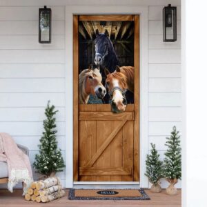 Funny Horses Door Cover, Unique Gifts Doorcover,…