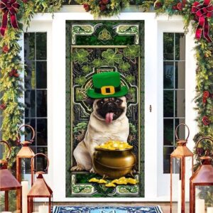 Funny Pugs Irish Door Sticker Happy St…