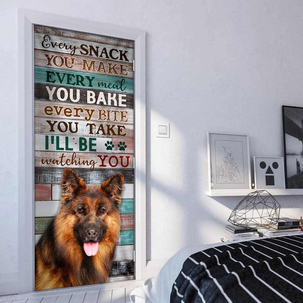 German Shepherd. Every Snack You Make I’ll Be Watching You Door Cover, Unique Gifts Doorcover, Christmas Gift