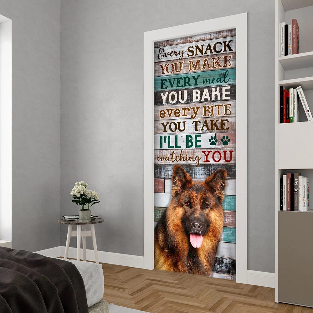 German Shepherd. Every Snack You Make I’ll Be Watching You Door Cover, Unique Gifts Doorcover, Christmas Gift