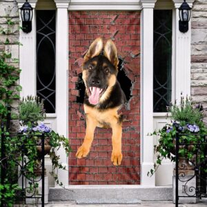 German Shepherd Broken Wall. Dog Lover Door Cover Xmas Outdoor Decoration Gifts For Dog Lovers Christmas Gift 3 zotero.jpg