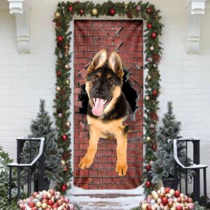 German Shepherd Broken Wall. Dog Lover Door Cover Xmas Outdoor Decoration Gifts For Dog Lovers Christmas Gift 4 tggkjb.jpg