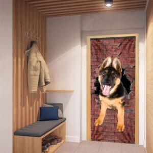 German Shepherd Broken Wall. Dog Lover Door Cover Xmas Outdoor Decoration Gifts For Dog Lovers Christmas Gift 5 bbrwgn.jpg