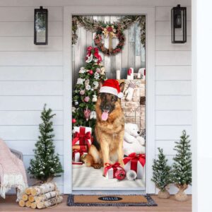 German Shepherd Christmas Door Cover, Xmas Gifts…