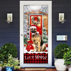 German Shepherd Door Cover Let It Snow Christmas Door Cover Xmas Outdoor Decoration Gifts For Dog Lovers Christmas Gift 2 i8er9d.jpg