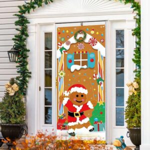 Gingerbread House Door Cover, Christmas Gingerbread Door…
