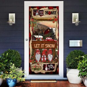 Gnome Christmas Door Cover, Christmas Outdoor Decoration,…