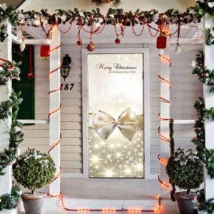 Golden Bow Christmas Door Cover, Christmas Door…
