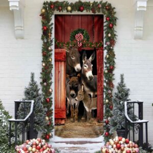 Happy Family Donkey Door Cover Unique Gifts Doorcover Holiday Decor Christmas Gift 4 kaxr3m.jpg
