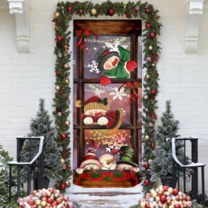 Happy Three Snowmen Door Cover Door Christmas Cover Christmas Outdoor Decoration Unique Gifts Doorcover Christmas Gift 3 jfy6bn.jpg