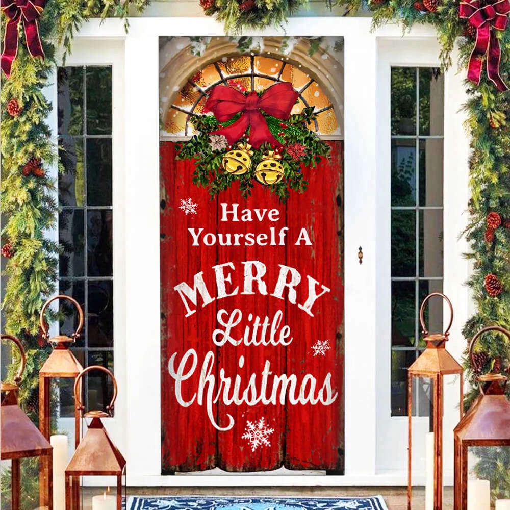 Have Yourself a Merry Little Christmas Door Cover, Christmas Outdoor Decoration, Christmas Gift