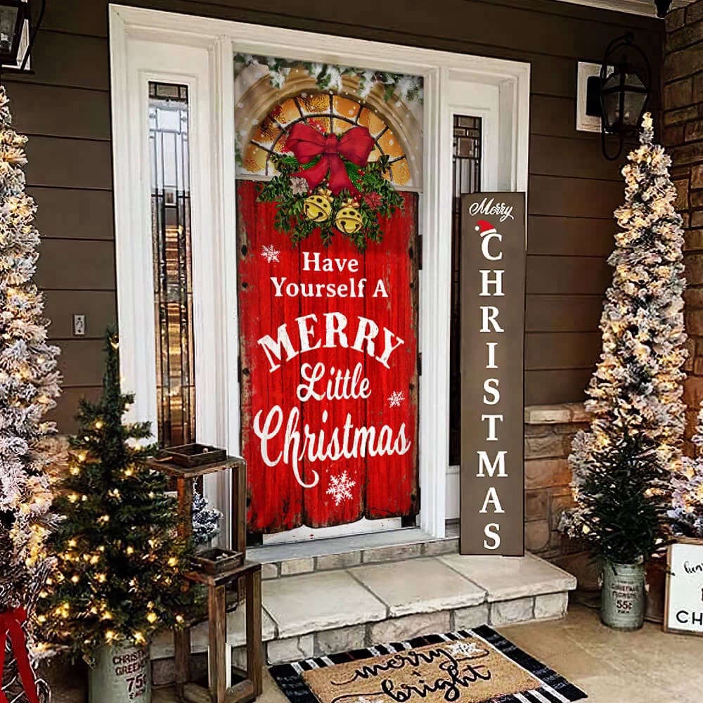 Have Yourself a Merry Little Christmas Door Cover, Christmas Outdoor Decoration, Christmas Gift