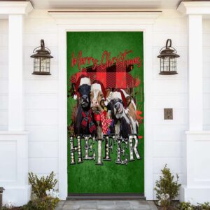 Heifer Christmas Door Cover, Cow Door Cover,…