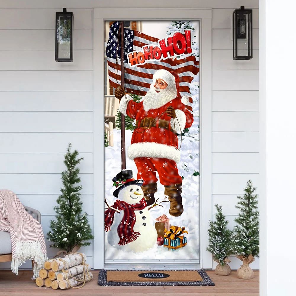 Ho Ho Ho Saus Door Cover, Merry Christmas Home Decor, Christmas Outdoor Decoration, Christmas Gift