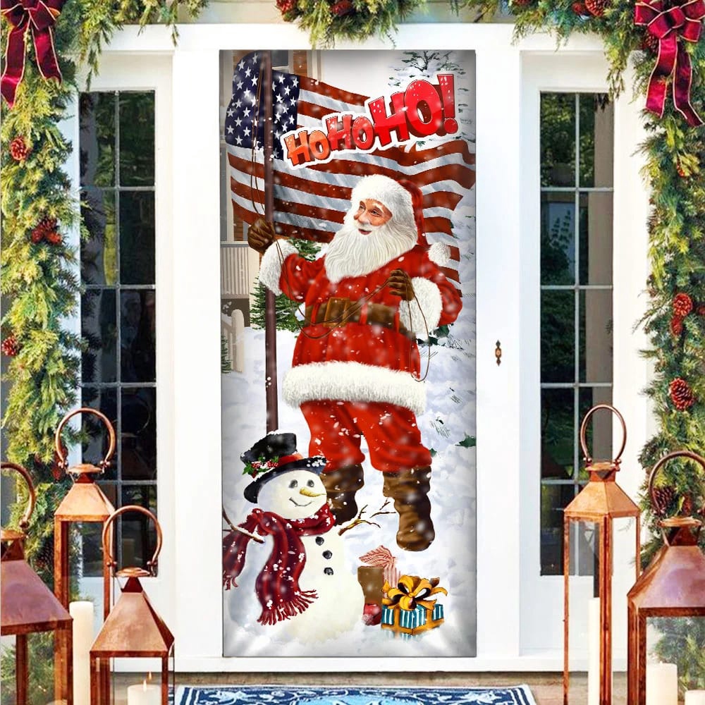 Ho Ho Ho Saus Door Cover, Merry Christmas Home Decor, Christmas Outdoor Decoration, Christmas Gift