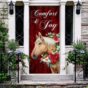 Horse Comfort And Joy Christmas Door Cover Christmas Outdoor Decoration Unique Gifts Doorcover Christmas Gift 3 hvjfvs.jpg
