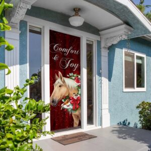 Horse Comfort And Joy Christmas Door Cover Christmas Outdoor Decoration Unique Gifts Doorcover Christmas Gift 5 bwon5y.jpg