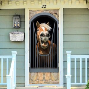 Horse Door Cover Happy Life Unique Gifts Doorcover Holiday Decor Christmas Gift 3 rvyk1o.jpg