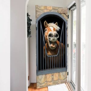 Horse Door Cover Happy Life Unique Gifts Doorcover Holiday Decor Christmas Gift 5 vtjepn.jpg