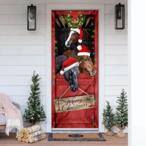 Horse Door Cover, Merry Christmas Door Cover,…