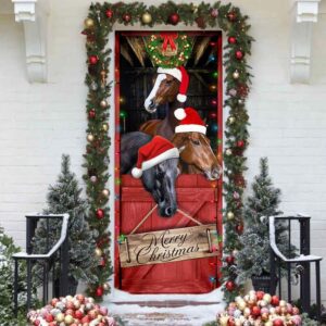 Horse Door Cover Merry Christmas Door Cover Christmas Horse Decor Housewarming Gifts Christmas Gift 3 i21dwr.jpg