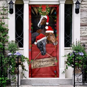 Horse Door Cover Merry Christmas Door Cover Christmas Horse Decor Housewarming Gifts Christmas Gift 4 rn3m86.jpg