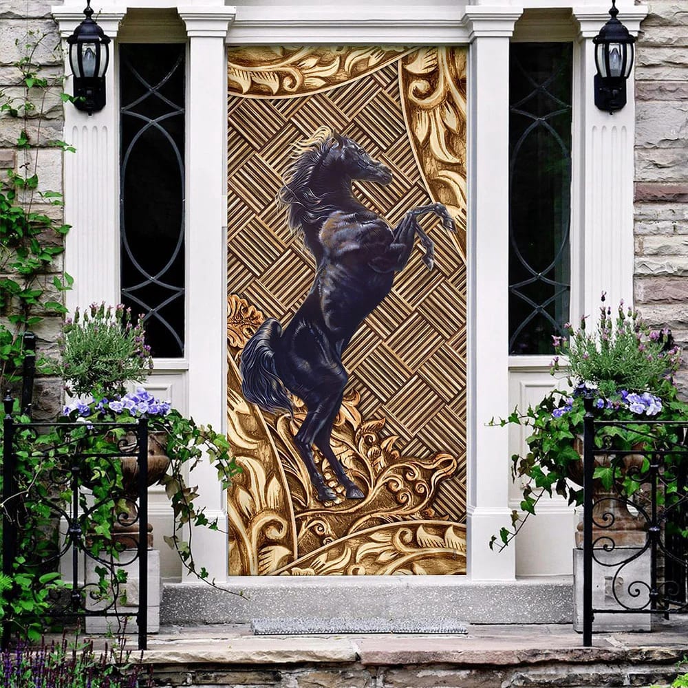 Horse Door Cover, Unique Gifts Doorcover, Christmas Gift For Friends, Christmas Gift