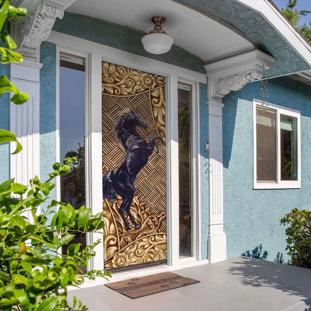Horse Door Cover, Unique Gifts Doorcover, Christmas Gift For Friends, Christmas Gift