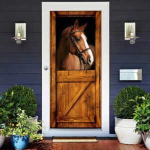 Horse In Stable Door Cover Unique Gifts Doorcover Holiday Decor Christmas Gift 2 kknwsn.jpg