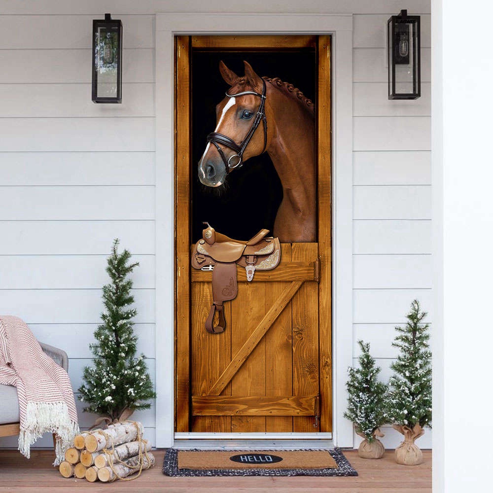 Horse In Stable Door Cover, Xmas Gifts For Pet Lovers, Christmas Gift For Friends, Christmas Gift Horse In Stable Door Cover, Xmas Gifts For Pet Lovers, Christmas Gift For Friends, Christmas Gift