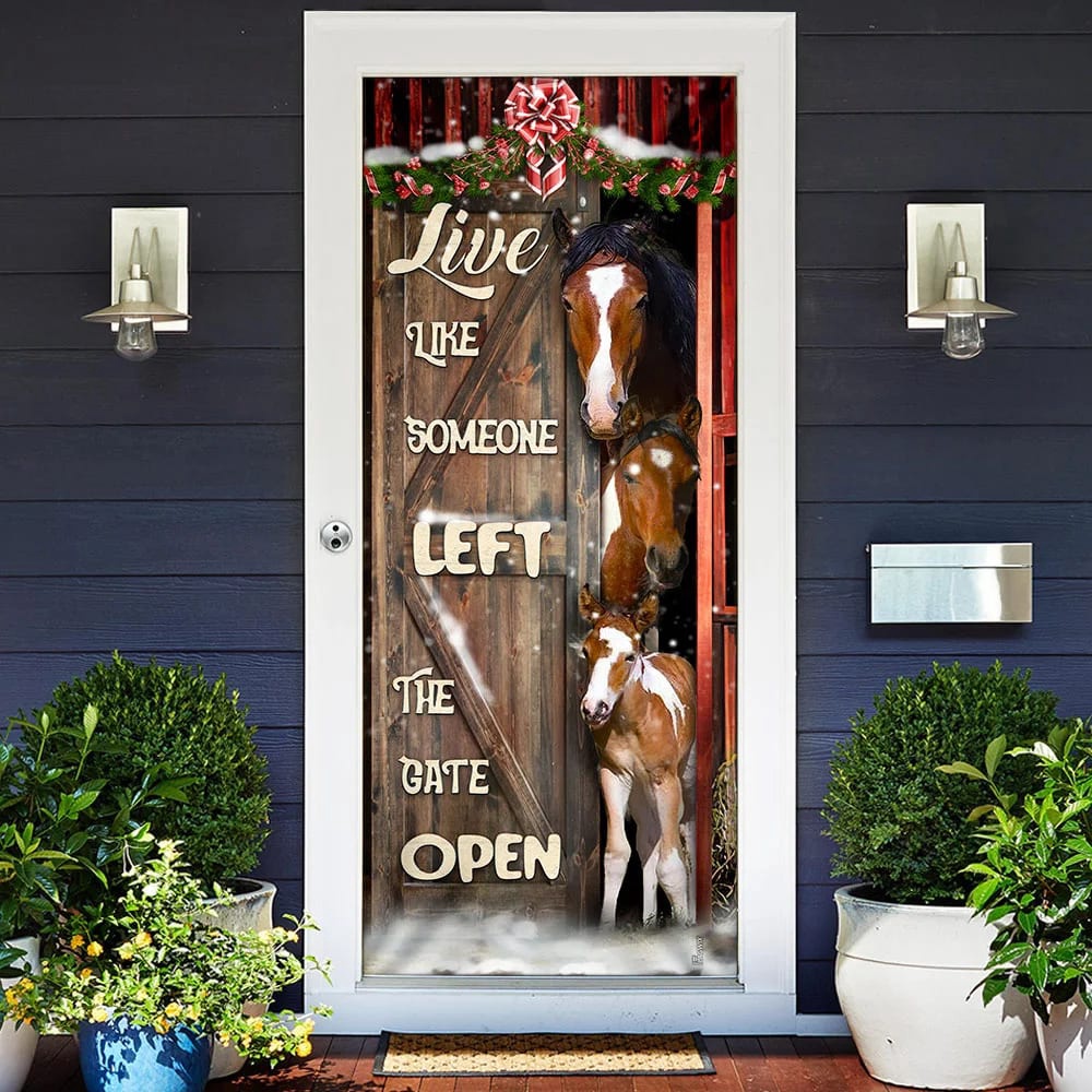 Horse Life Door Cover, Unique Gifts Doorcover, Christmas Gift For Friends, Christmas Gift Horse Life Door Cover, Unique Gifts Doorcover, Christmas Gift For Friends, Christmas Gift