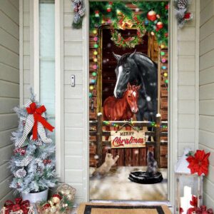 Horse Merry Christmas Door Cover Christmas Door Cover Gift For Christmas Christmas Gift 2 mcxagv.jpg