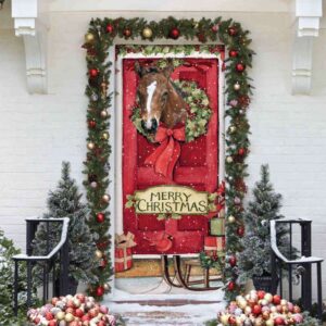 Horse Merry Christmas Door Cover Gift For…
