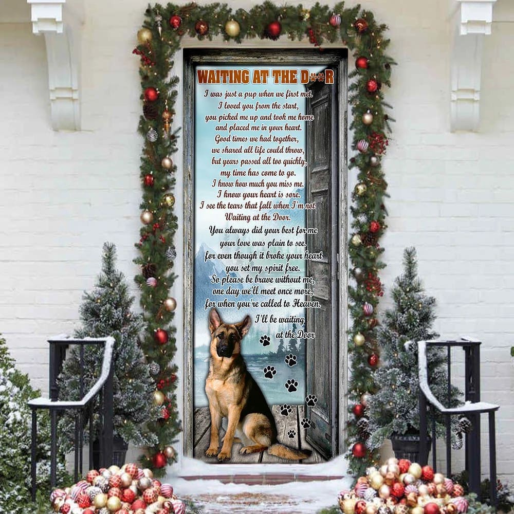 I’ll Be Waiting At The Door. German Shepherd Door Cover, Xmas Outdoor Decoration, Gifts For Dog Lovers, Christmas Gift I’ll Be Waiting At The Door. German Shepherd Door Cover, Xmas Outdoor Decoration, Gifts For Dog Lovers, Christmas Gift