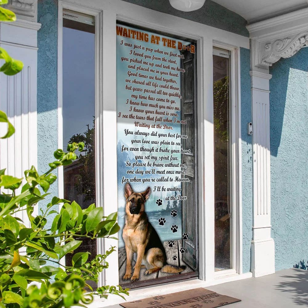 I’ll Be Waiting At The Door. German Shepherd Door Cover, Xmas Outdoor Decoration, Gifts For Dog Lovers, Christmas Gift I’ll Be Waiting At The Door. German Shepherd Door Cover, Xmas Outdoor Decoration, Gifts For Dog Lovers, Christmas Gift