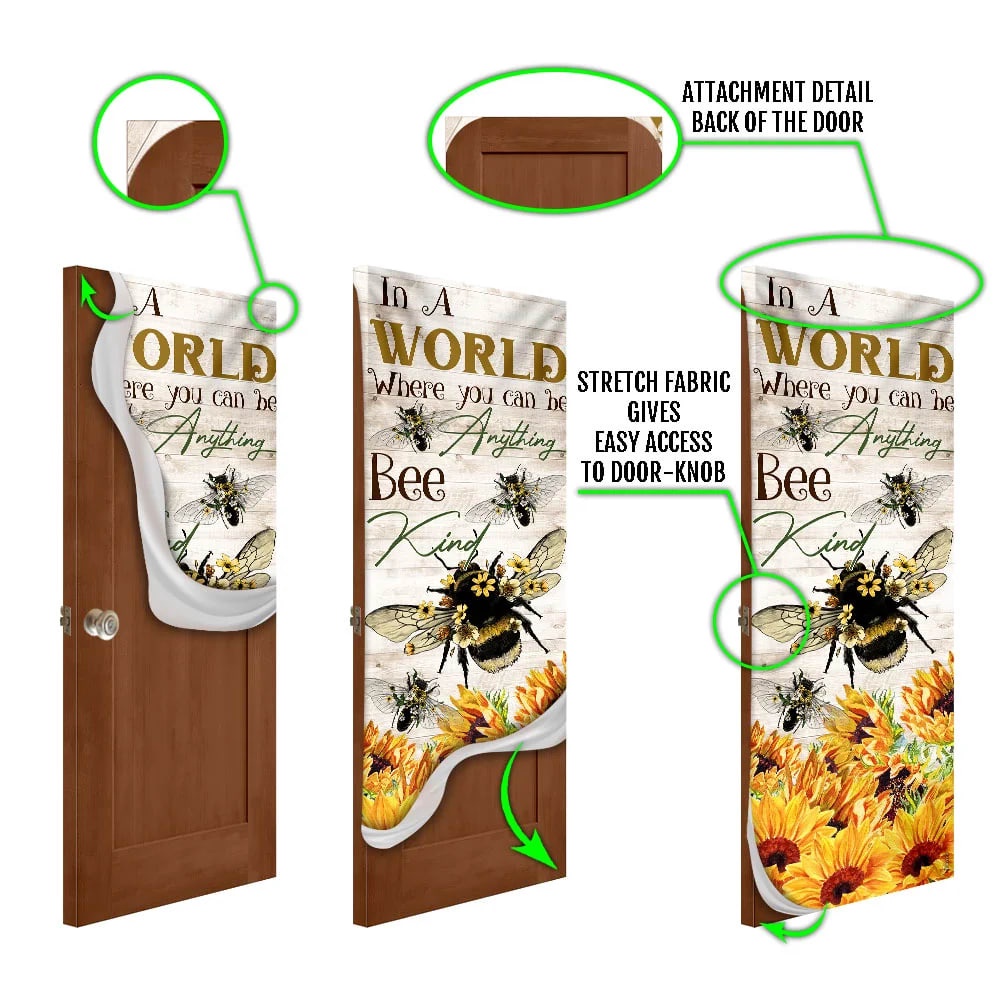 In A World Where You Can Be Anything Bee Kind Door Cover, Unique Gifts Doorcover, Christmas Gift