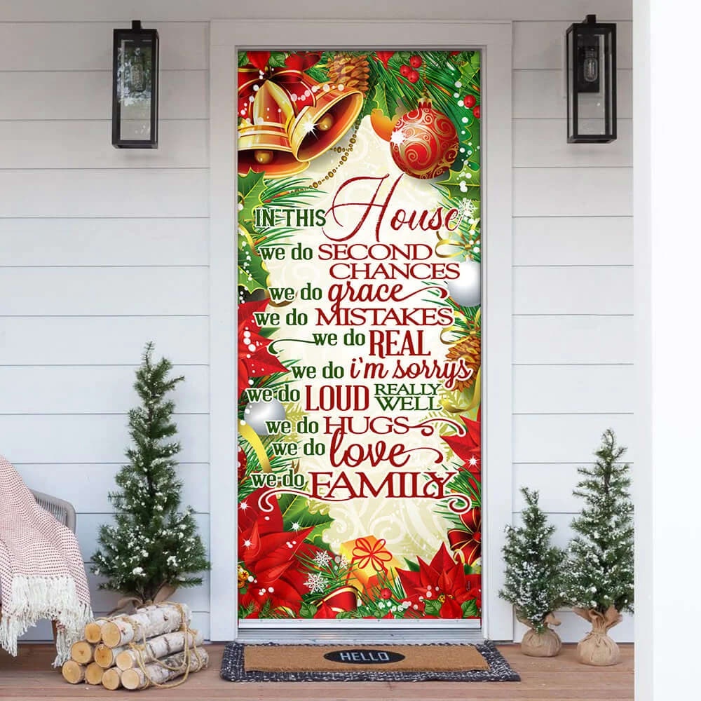 In This House We Do, Christmas Door Cover, Unique Gifts Doorcover, Christmas Gift In This House We Do, Christmas Door Cover, Unique Gifts Doorcover, Christmas Gift