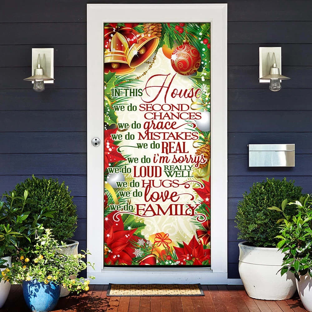 In This House We Do, Christmas Door Cover, Unique Gifts Doorcover, Christmas Gift In This House We Do, Christmas Door Cover, Unique Gifts Doorcover, Christmas Gift