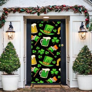 Irish Patrick’s Day Pattern Door Cover Happy…