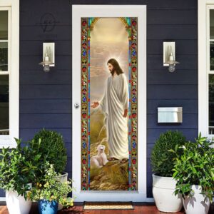 Jesus Christ The Good Shepherd Door Cover Jesus Door Decor Housewarming Gift Christmas Gift 3 iv74ws.jpg