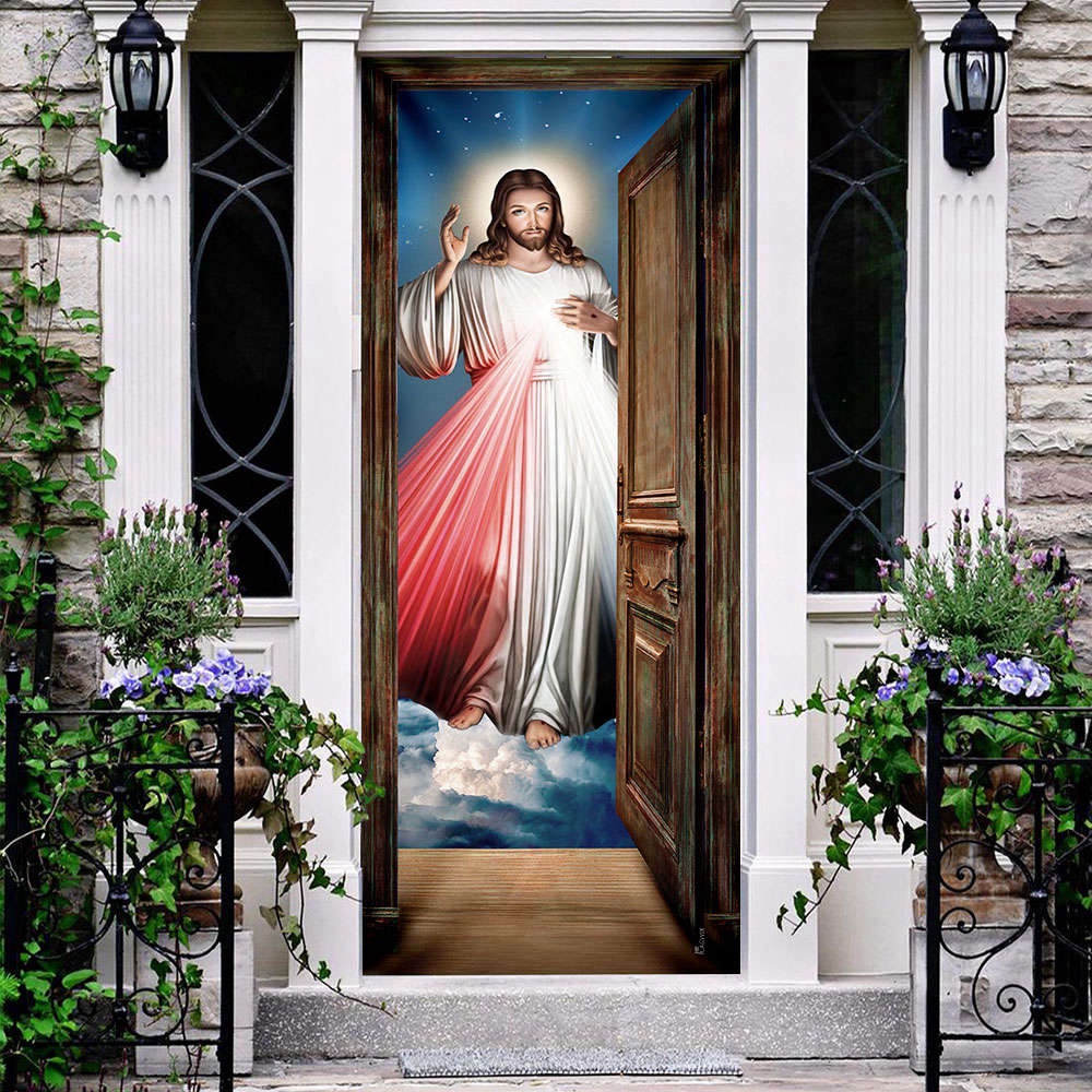 Jesus Door Cover, Xmas Gifts For Pet Lovers, Christmas Gift For Friends, Christmas Gift Jesus Door Cover, Xmas Gifts For Pet Lovers, Christmas Gift For Friends, Christmas Gift