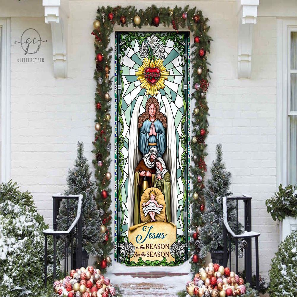 Jesus Is The Reason For The Season Door Cover, Faith Christmas Front Decor For Christmas, Christmas Gift Jesus Is The Reason For The Season Door Cover, Faith Christmas Front Decor For Christmas, Christmas Gift