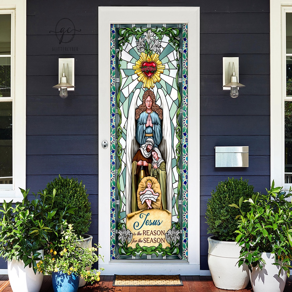 Jesus Is The Reason For The Season Door Cover, Faith Christmas Front Decor For Christmas, Christmas Gift Jesus Is The Reason For The Season Door Cover, Faith Christmas Front Decor For Christmas, Christmas Gift