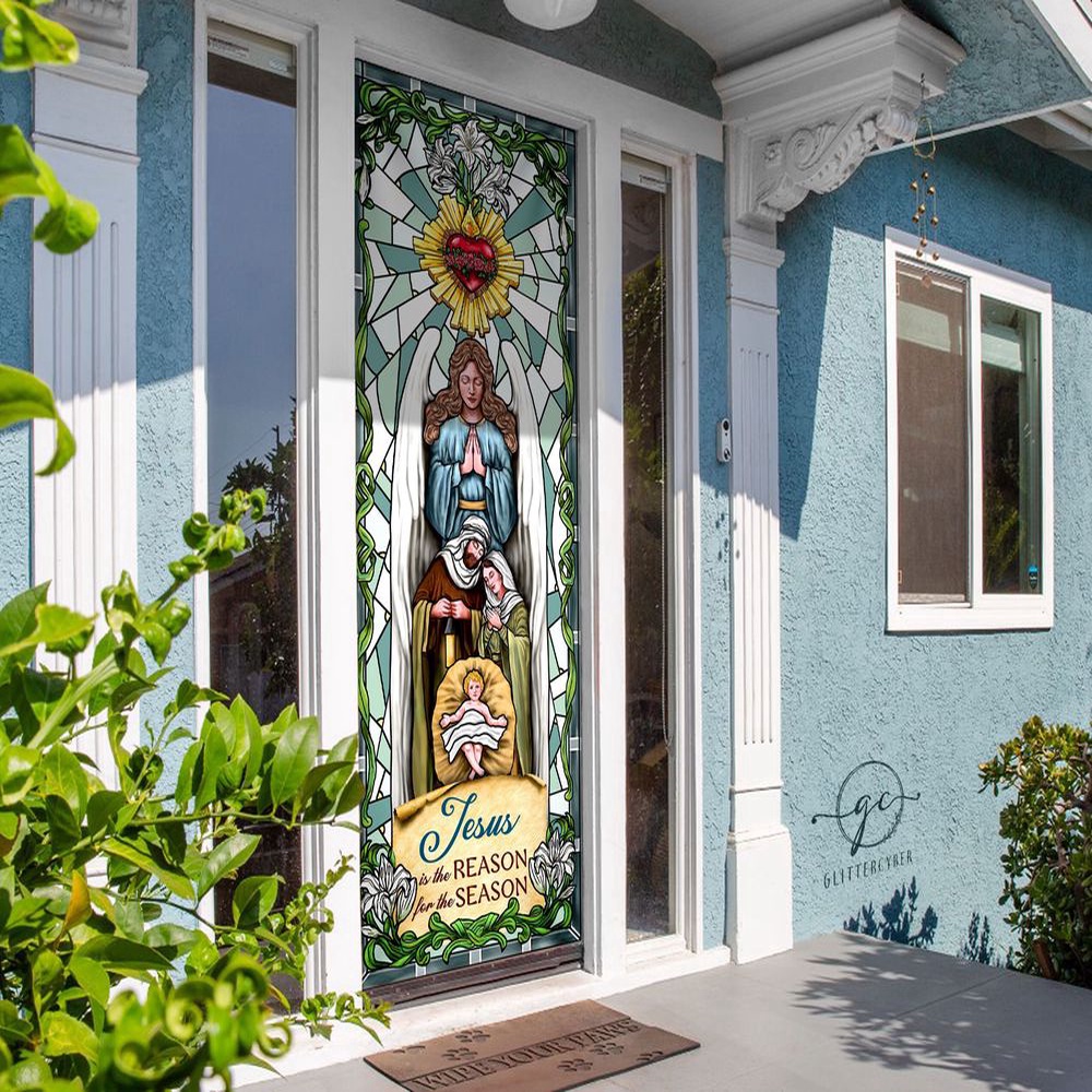 Jesus Is The Reason For The Season Door Cover, Faith Christmas Front Decor For Christmas, Christmas Gift Jesus Is The Reason For The Season Door Cover, Faith Christmas Front Decor For Christmas, Christmas Gift
