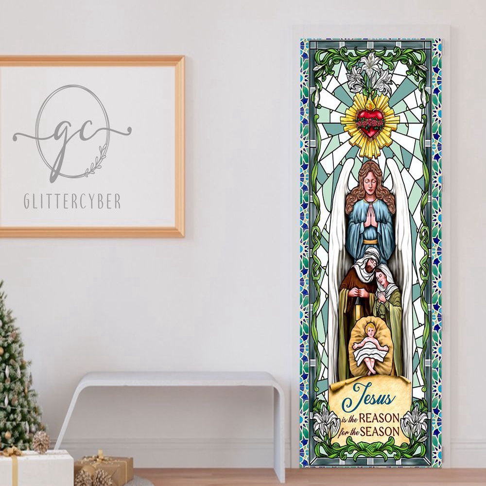 Jesus Is The Reason For The Season Door Cover, Faith Christmas Front Decor For Christmas, Christmas Gift Jesus Is The Reason For The Season Door Cover, Faith Christmas Front Decor For Christmas, Christmas Gift