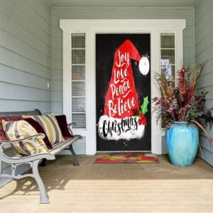 Joy, Love, Peace, Believe Door Cover, Christmas…