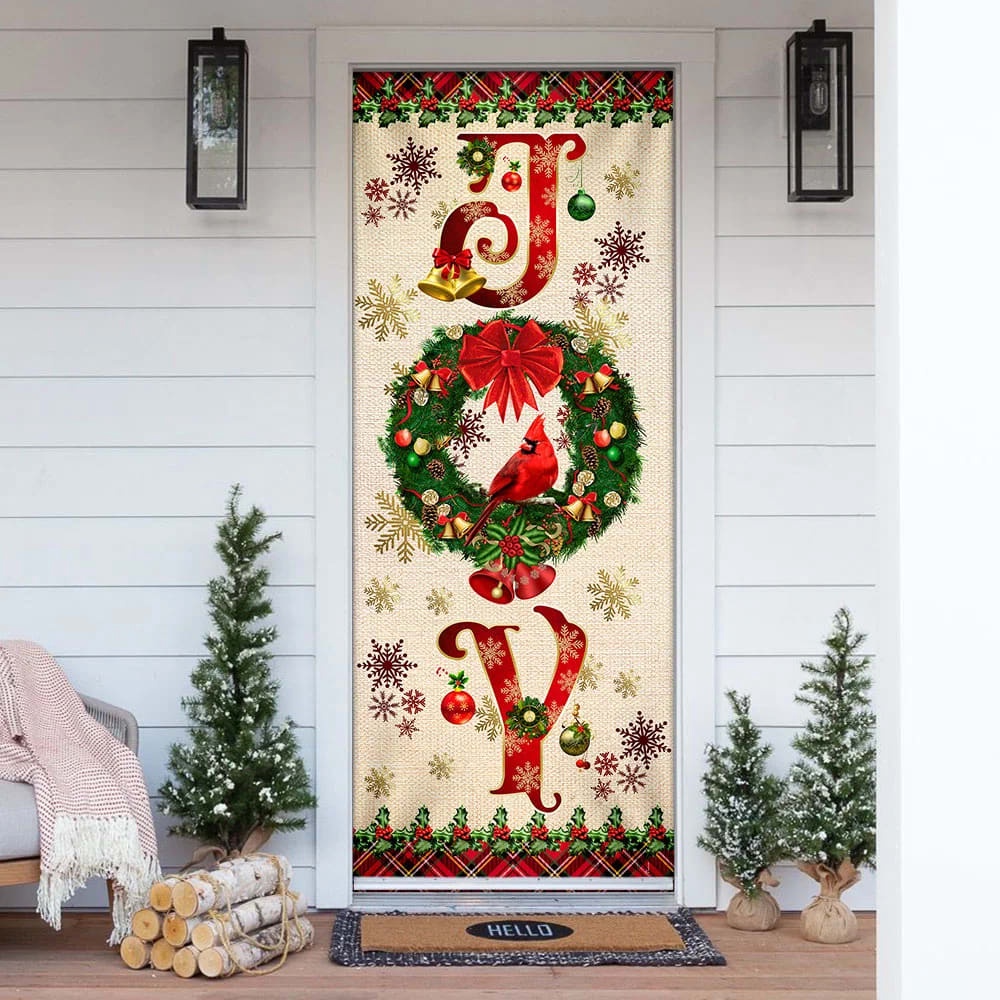 Joy To The World Cardinal Christmas Door Cover, Cardinal Christmas Decor, Unique Gifts Doorcover, Christmas Gift Joy To The World Cardinal Christmas Door Cover, Cardinal Christmas Decor, Unique Gifts Doorcover, Christmas Gift