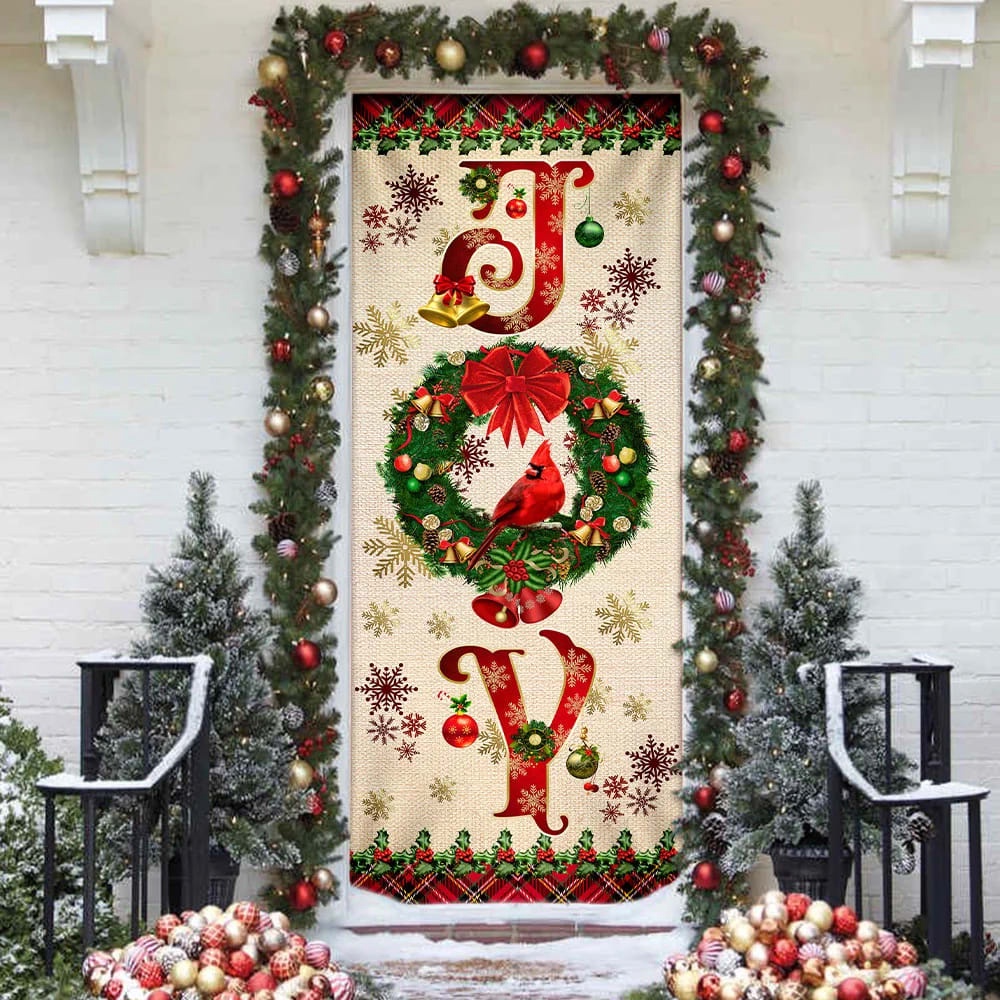 Joy To The World Cardinal Christmas Door Cover, Cardinal Christmas Decor, Unique Gifts Doorcover, Christmas Gift Joy To The World Cardinal Christmas Door Cover, Cardinal Christmas Decor, Unique Gifts Doorcover, Christmas Gift
